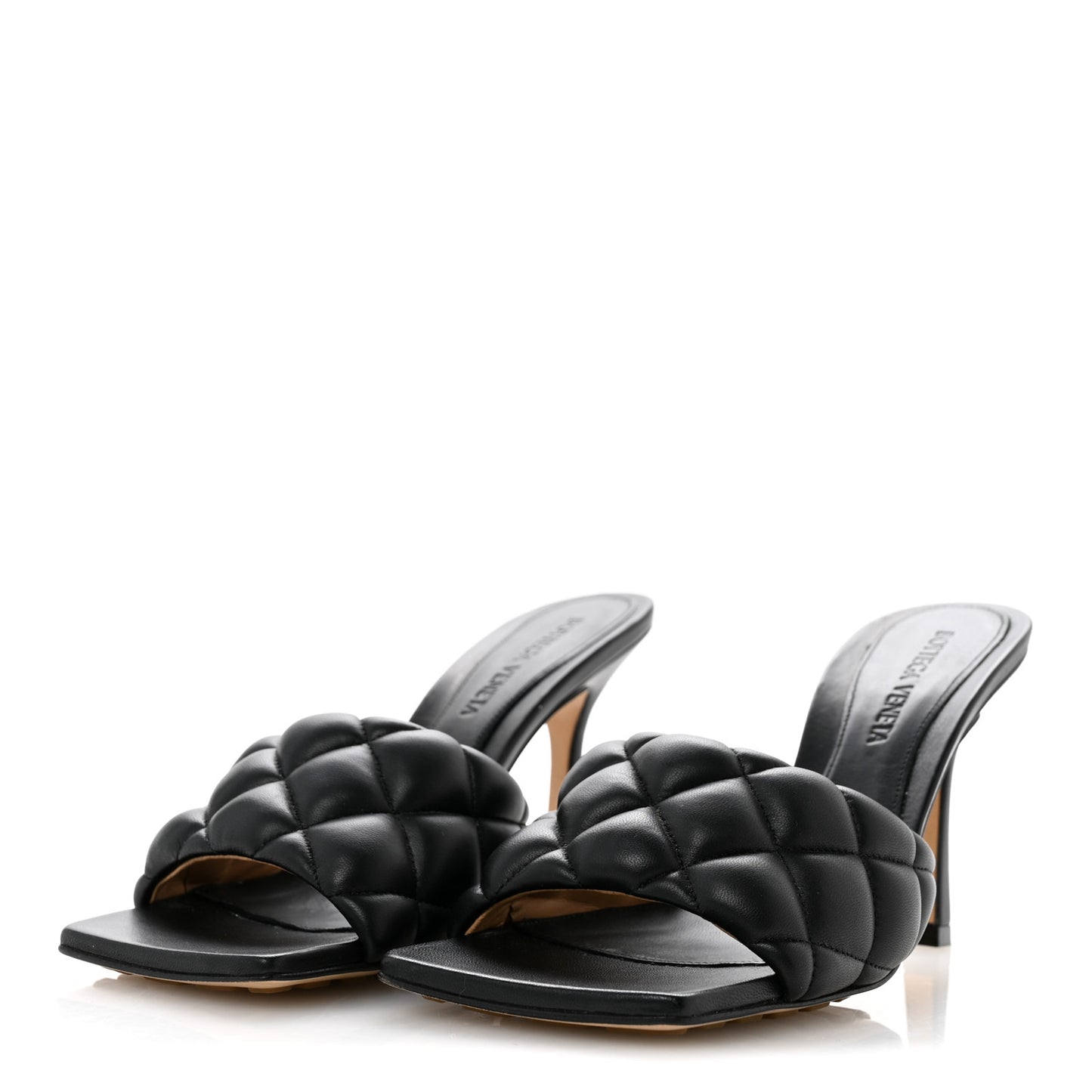Nappa Matelasse Padded Mule Sandals 35.5 Black