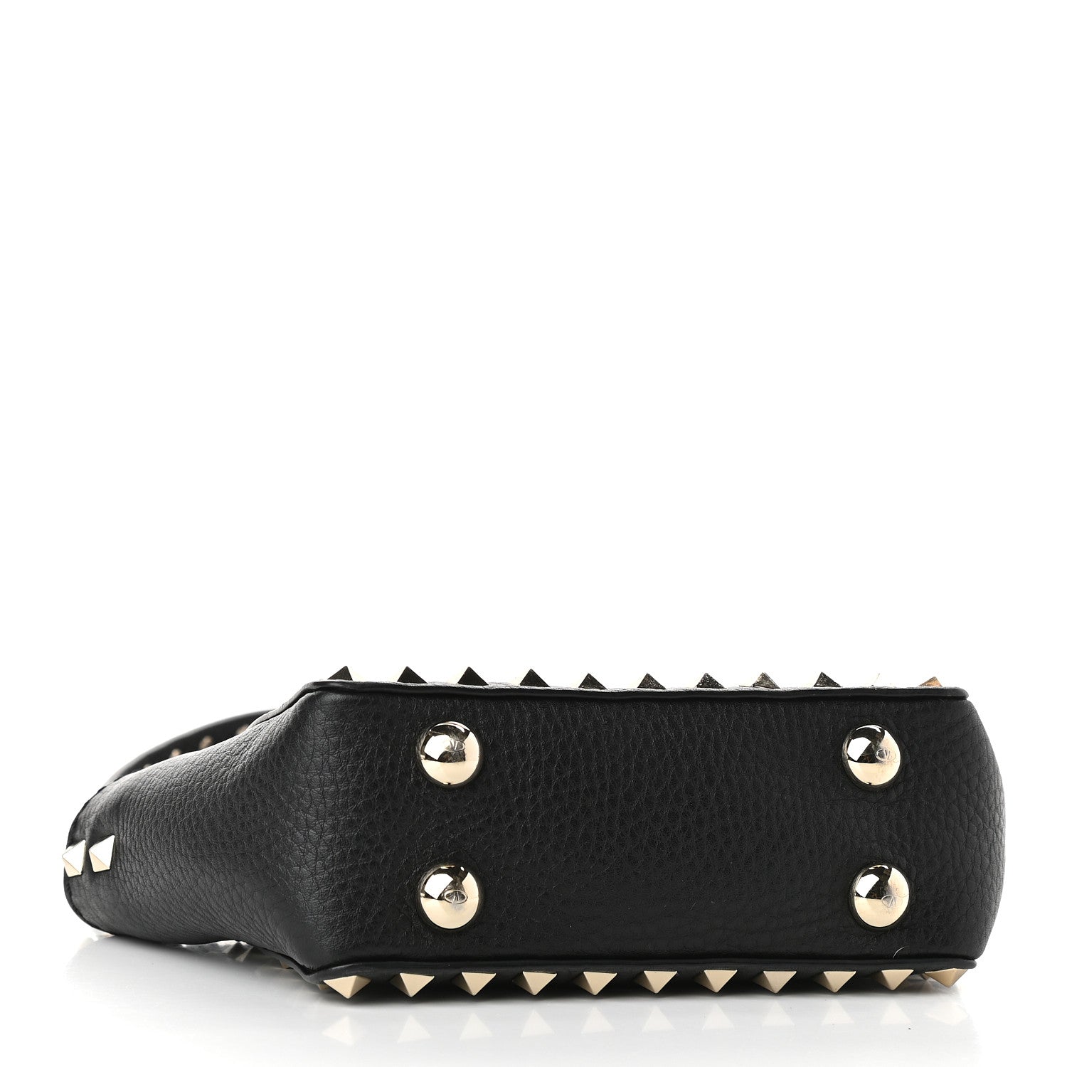 Valentino Garavani Pebbled Calfskin Micro Rockstud Tote Black 4 of 8