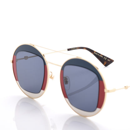 Gucci Round Frame Sylvie Web Sunglasses GG0105S Gold 6 of 8