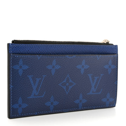 Louis Vuitton LOUIS VUITTON Monogram Taiga Coin Card Holder Cobalt 3 of 7