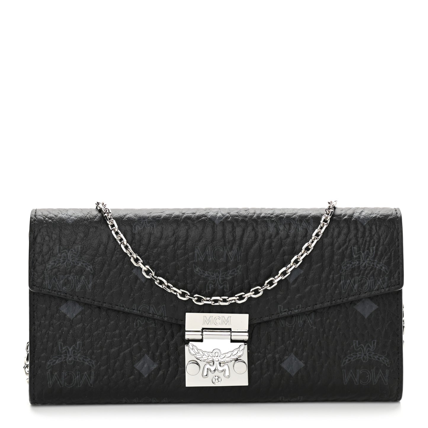 Visetos Large Patricia Wallet On Chain Black