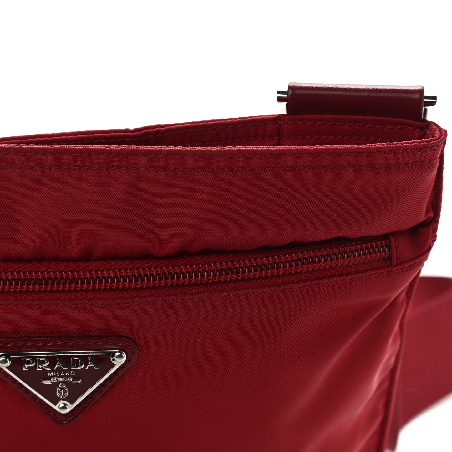Nylon Flat Messenger Bag Cherry