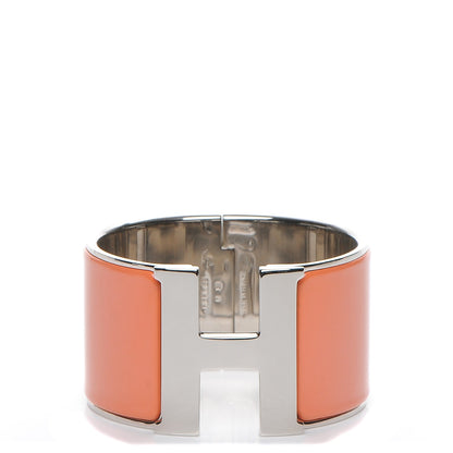 Hermes Enamel Extra Wide Clic Clac H Bracelet PM Mango 1 of 4