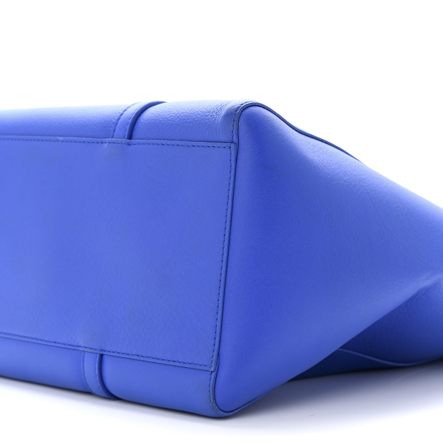 Smooth Calfskin Logo Double Sided Small Everyday Tote Bleu Prim Black