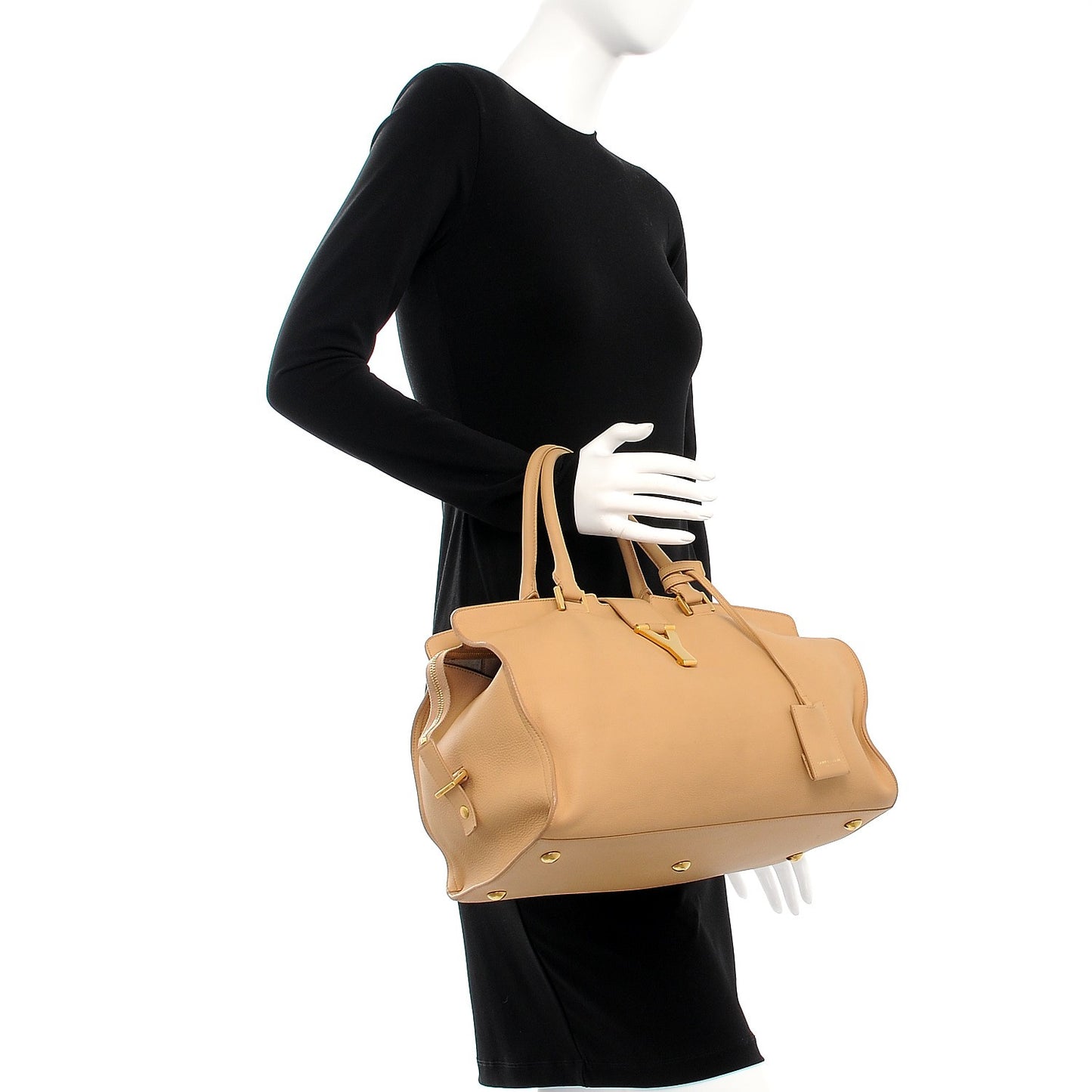 Calfskin Medium Classic Y Cabas Light Beige