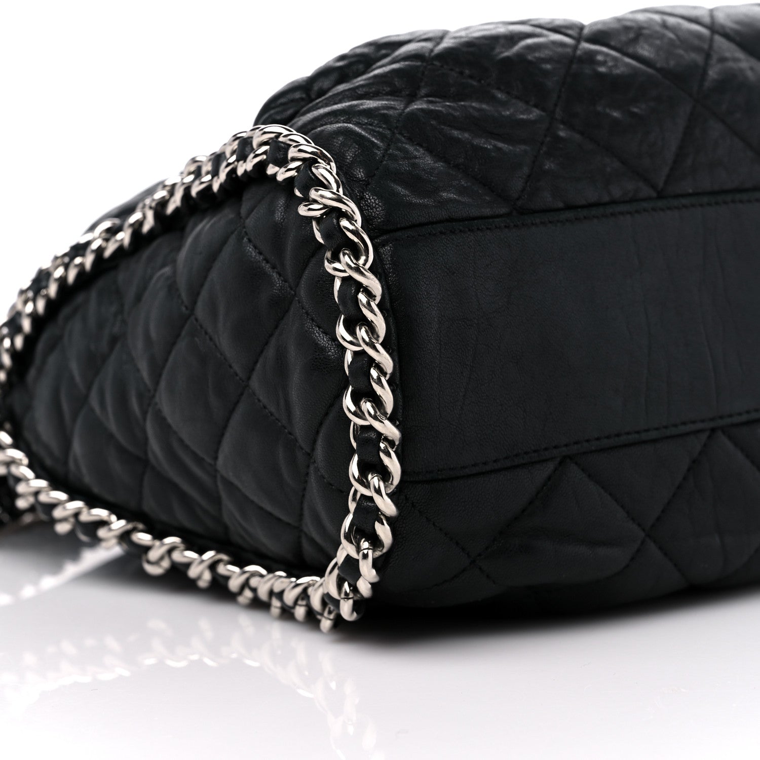 Chanel Washed Lambskin Chain Around Hobo Black 8 of 13