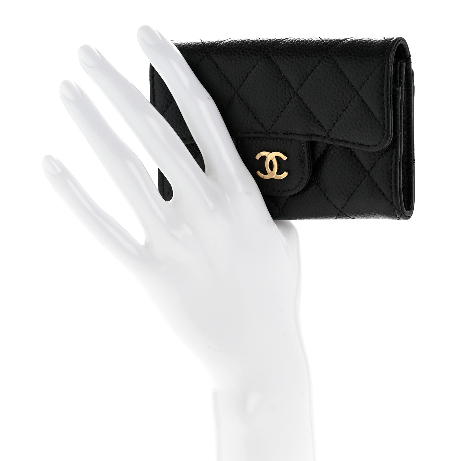 Chanel Caviar Quilted Flap Card Holder Wallet Black 2 of 10