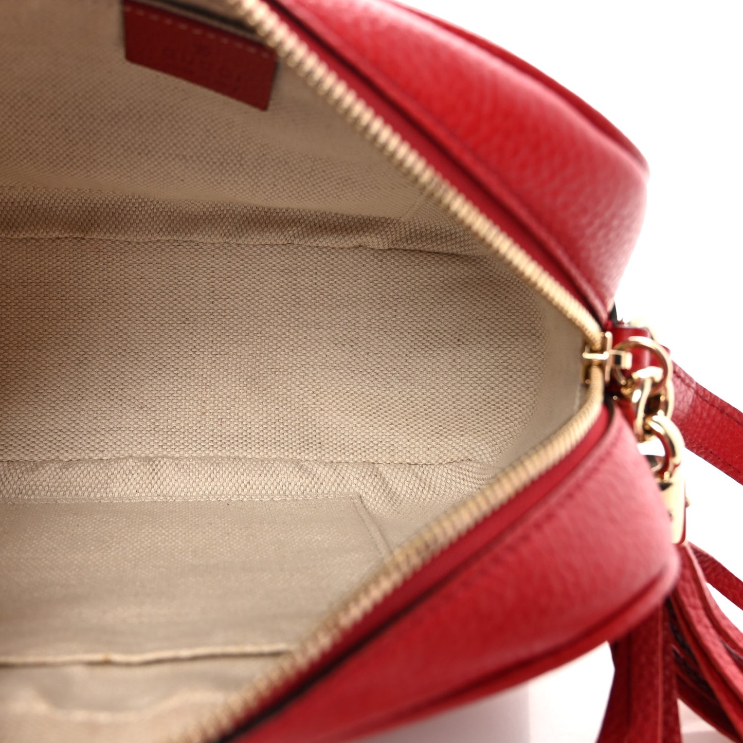 Pebbled Calfskin Small Soho Disco Bag Tabasco Red