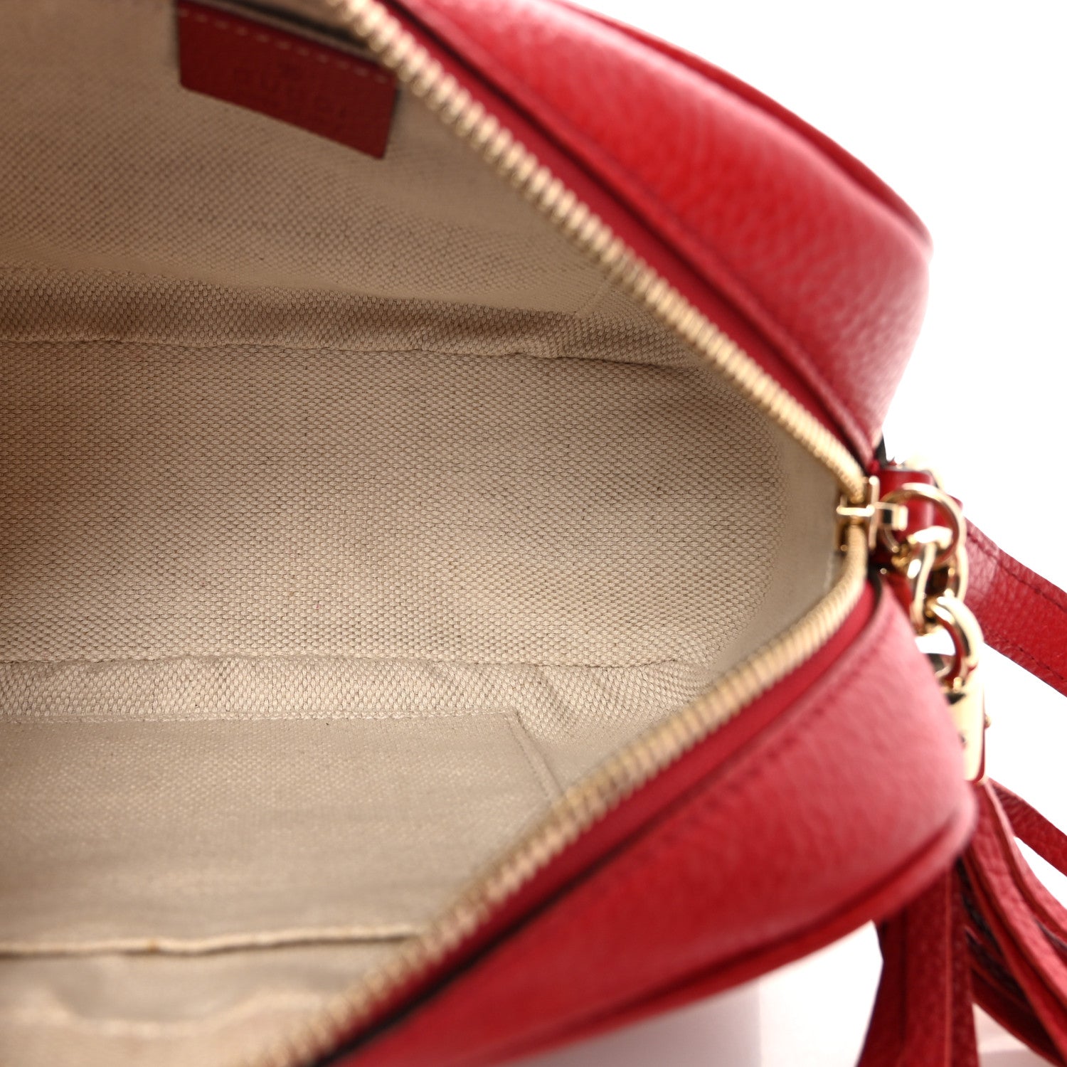 Gucci Pebbled Calfskin Small Soho Disco Bag Tabasco Red 5 of 10