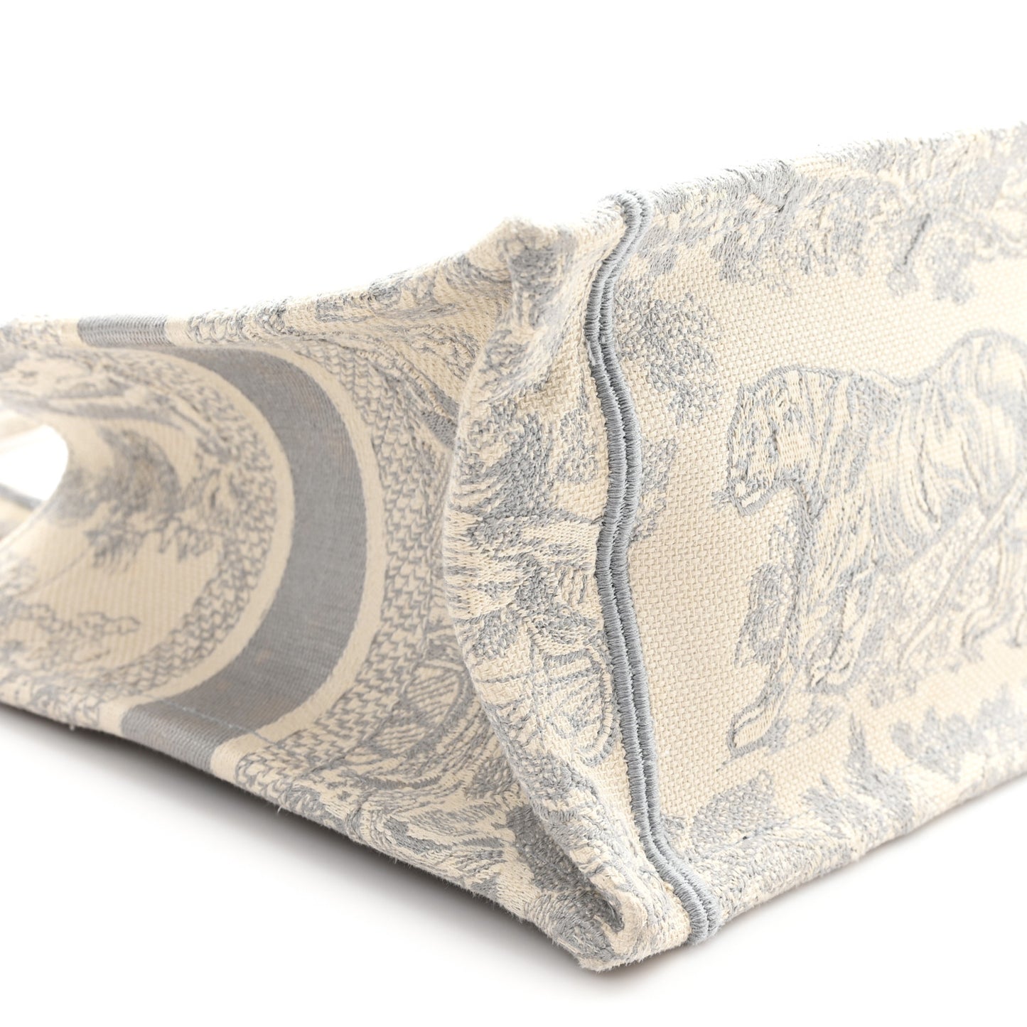 Canvas Embroidered Small Dioriviera Toile De Jouy Book Tote Gray