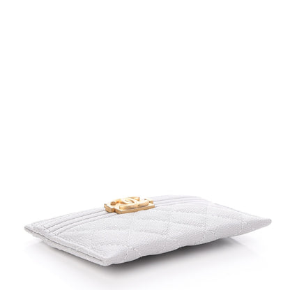 Chanel Caviar Quilted Boy Card Holder Grey 4 of 8