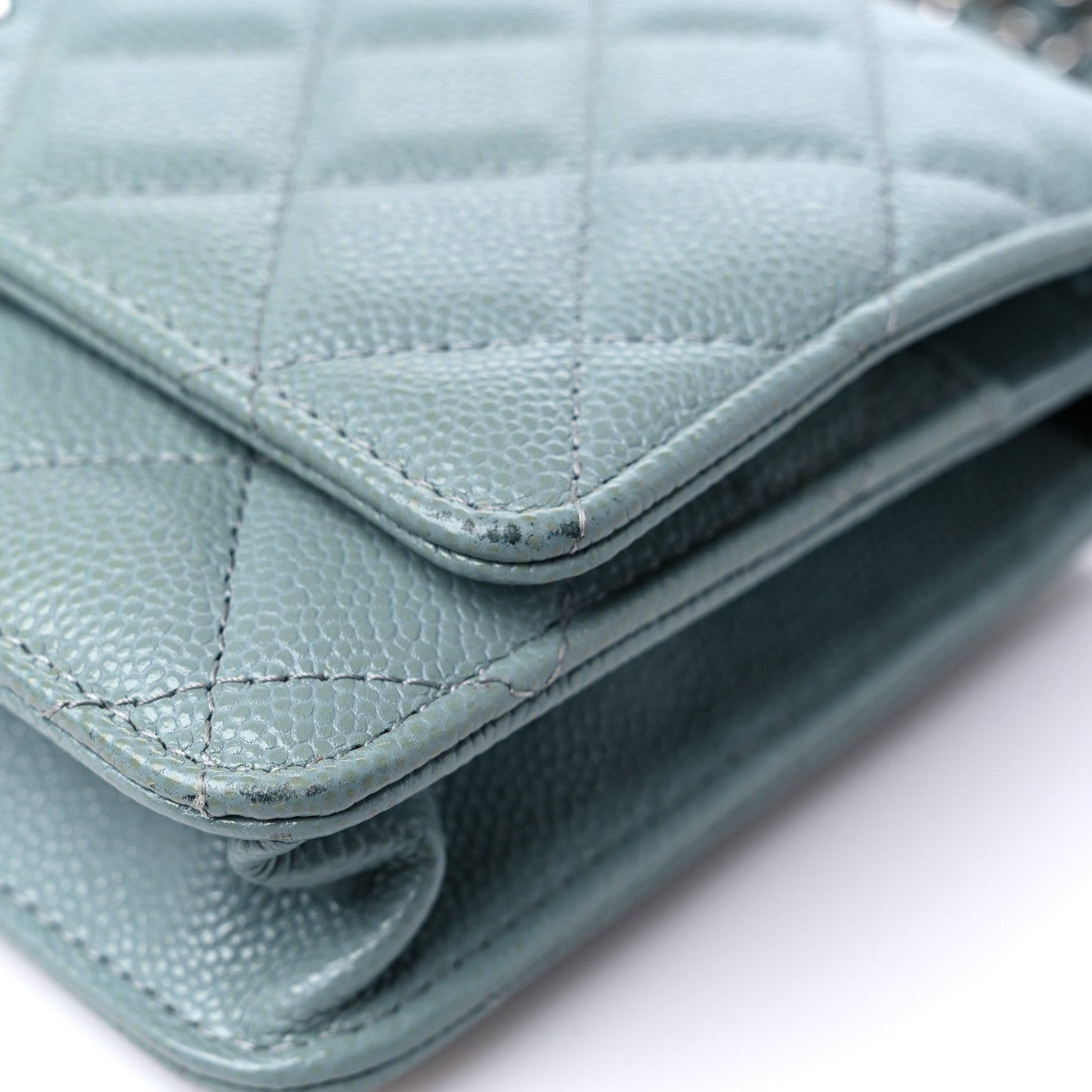Chanel Caviar Quilted Wallet On Chain WOC Light Blue 13 of 15
