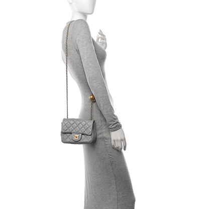 Chanel Lambskin Quilted Mini Pearl Crush Flap Light Grey 2 of 11