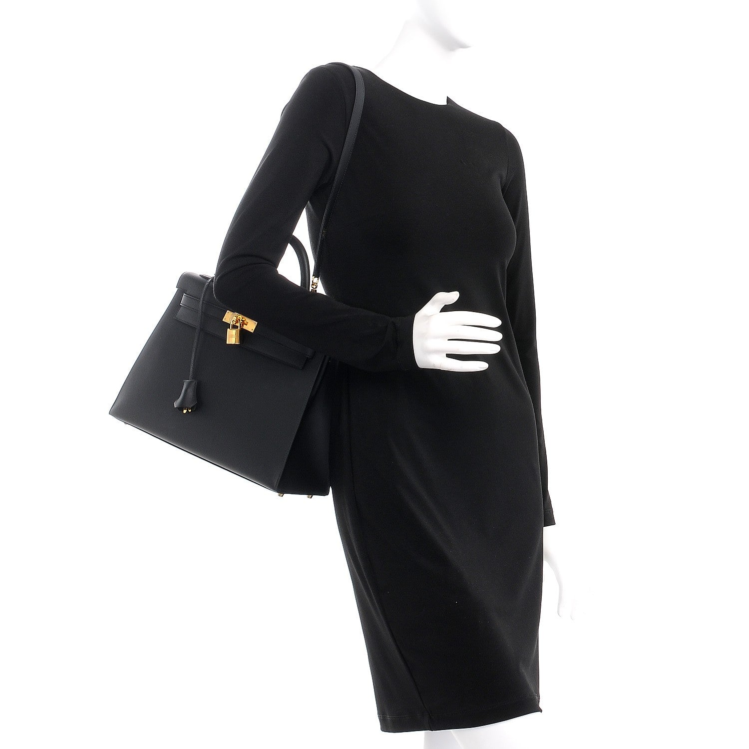 Hermes Sombrero Kelly Sellier 32 Black 2 of 34