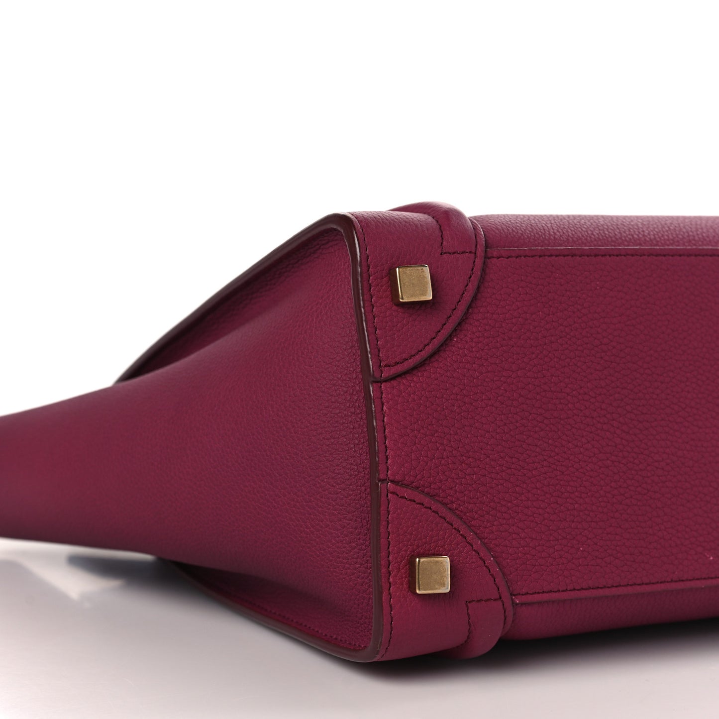 Drummed Calfskin Micro Luggage Plum