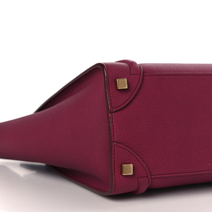 Celine Drummed Calfskin Micro Luggage Plum 10 of 10