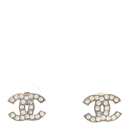 Chanel Crystal Mini Timeless CC Earrings Silver 1 of 4