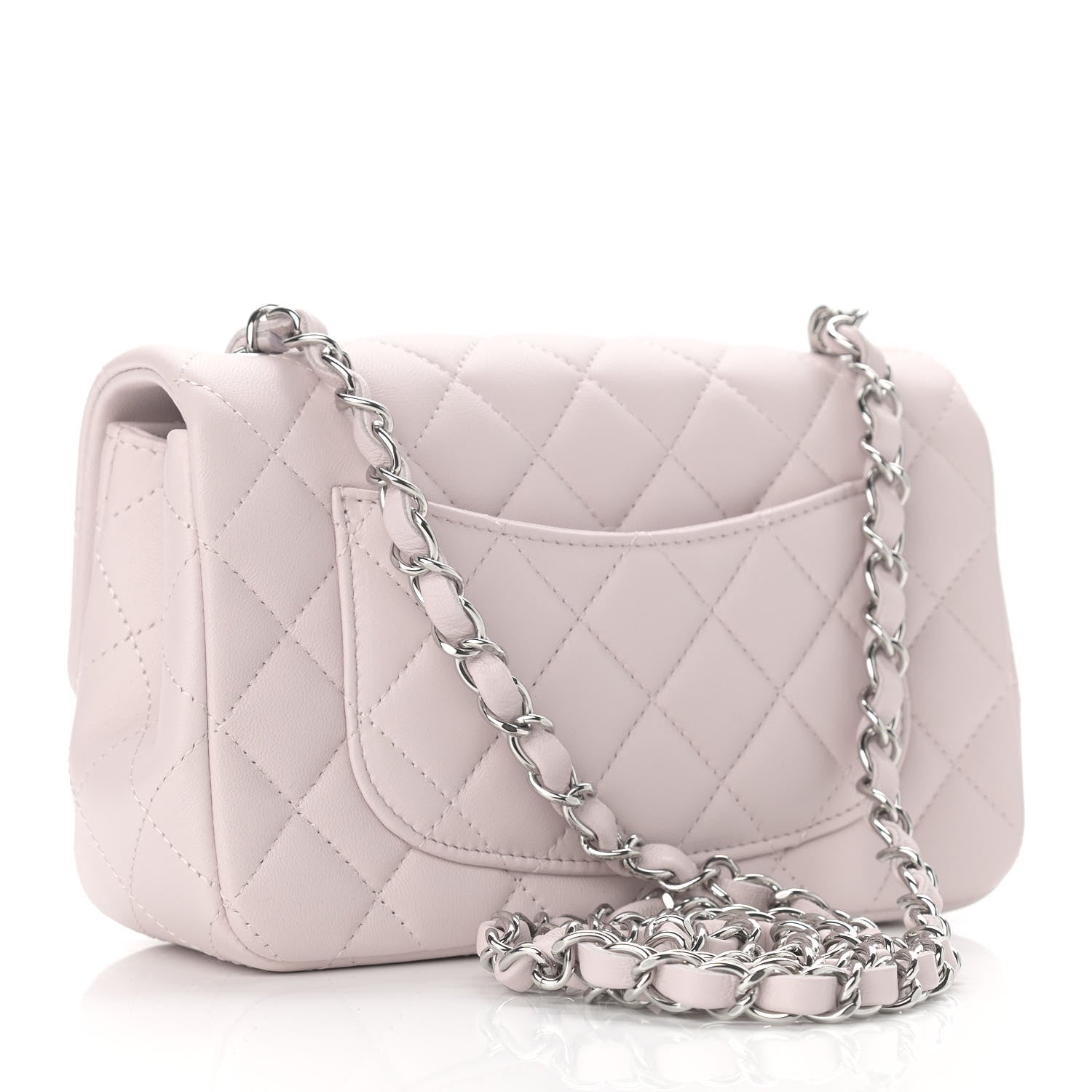 Chanel Lambskin Quilted Mini Rectangular Flap Light Purple 2 of 10
