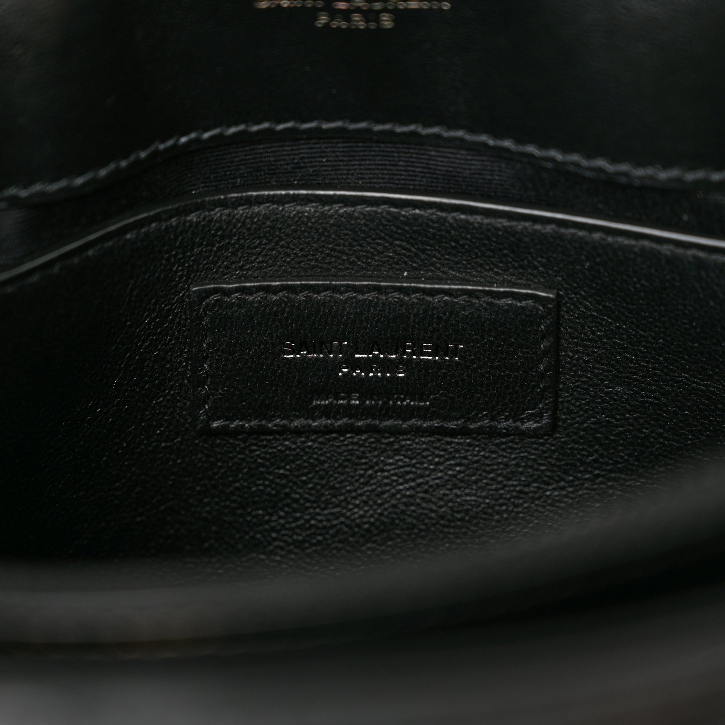 Calfskin Y Quilted Monogram Monochrome Small Loulou Chain Satchel Black