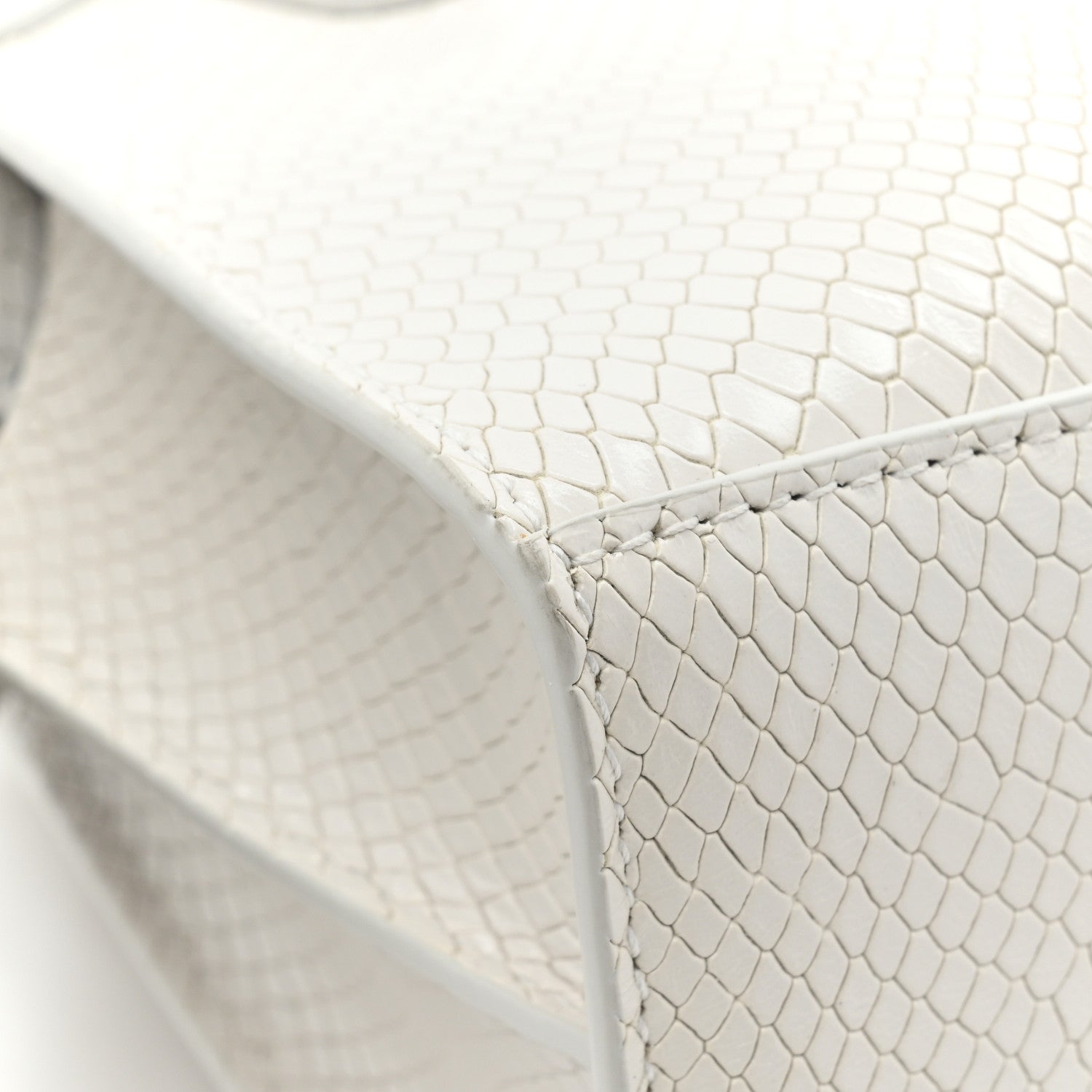 Balenciaga Grained Calfskin Snake Effect Silver Hardware Mini Neo Classic City White 11 of 12