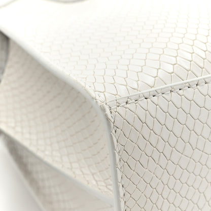 Balenciaga Grained Calfskin Snake Effect Silver Hardware Mini Neo Classic City White 11 of 12