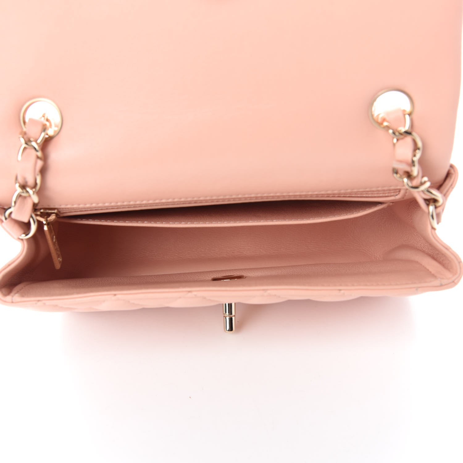 Chanel Lambskin Quilted Mini Rectangular Flap Light Pink 5 of 11