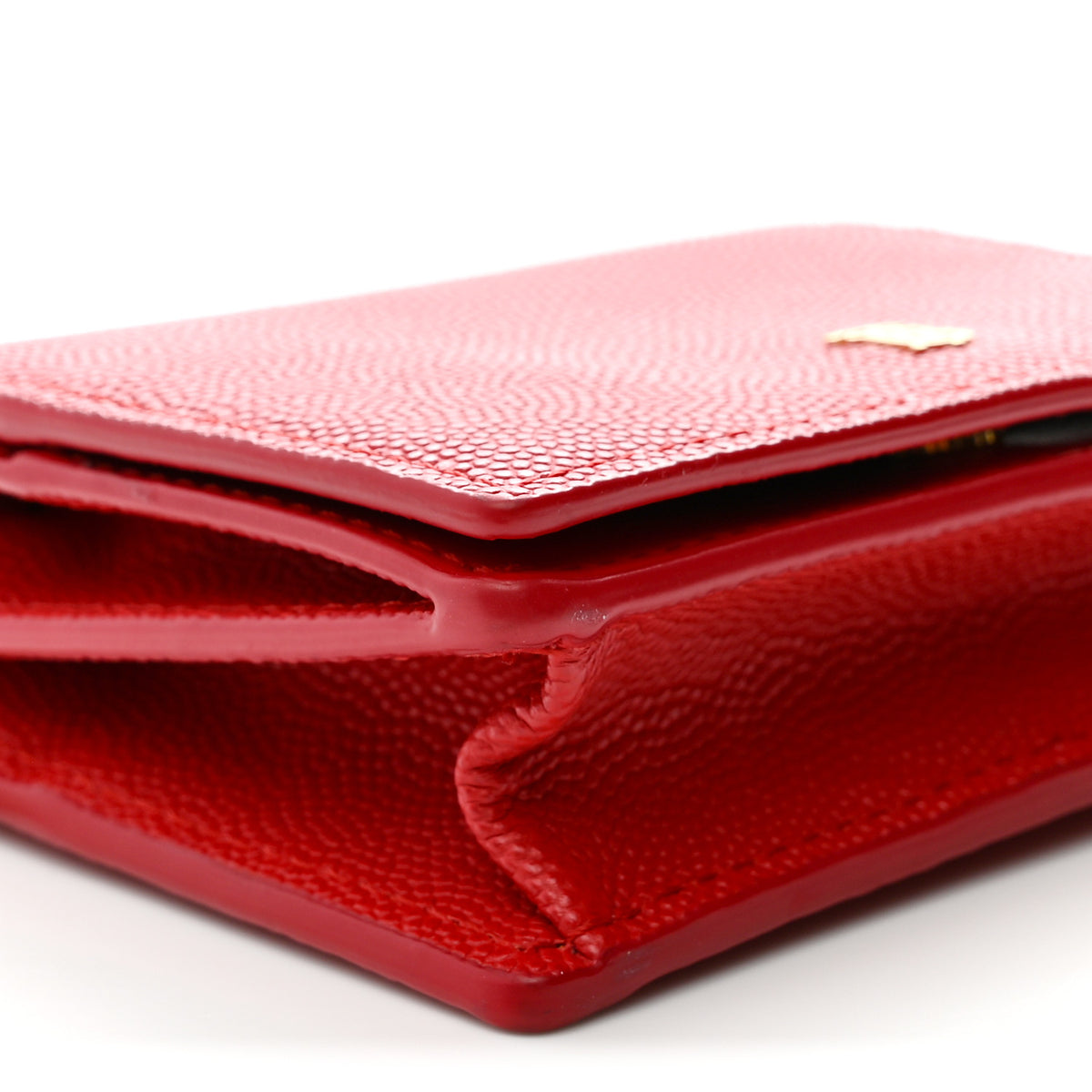 Burberry Grained Calfskin Chain Card Case Red 9 of 12