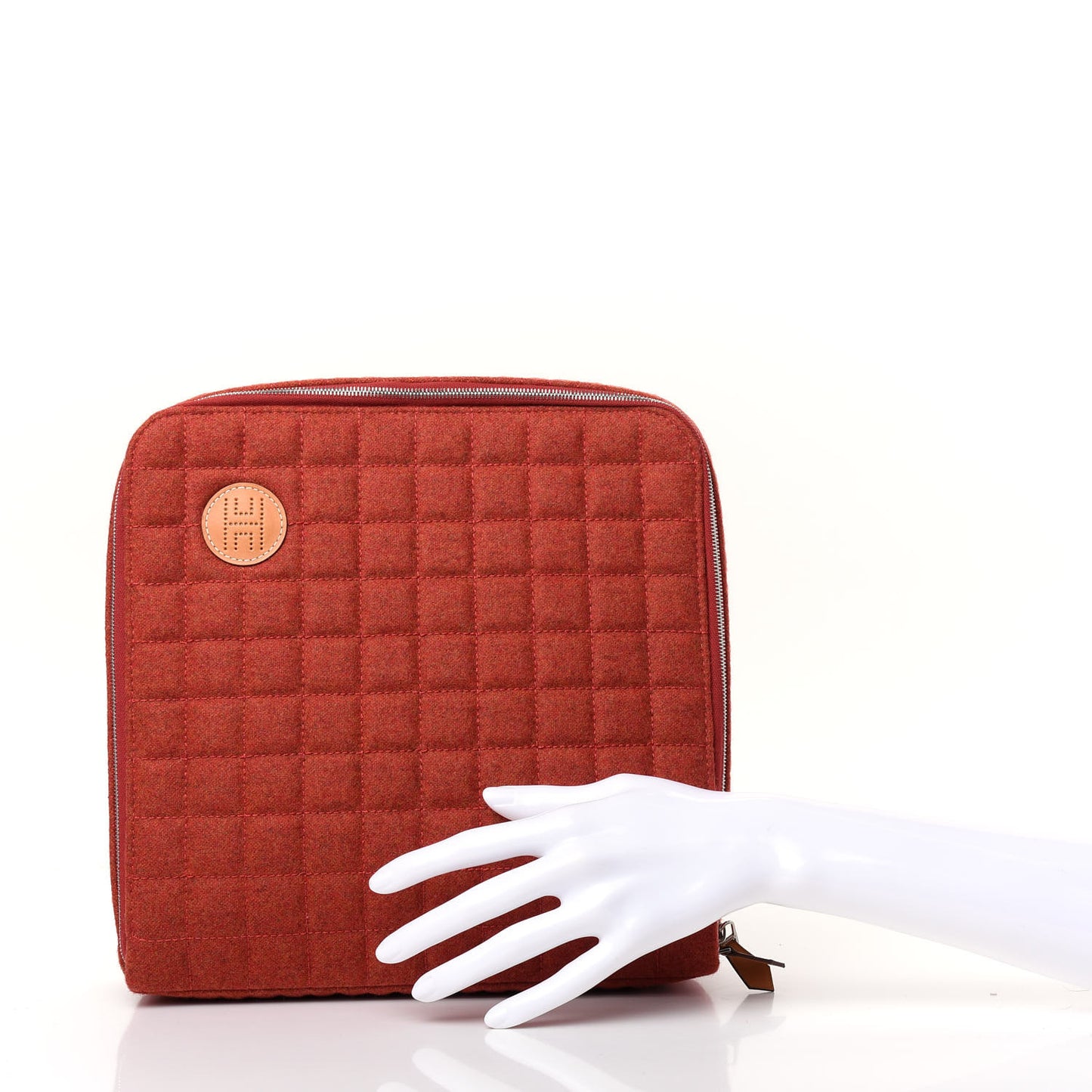 Wool Cashmere Paddock GM Jewelry Case Terracotta