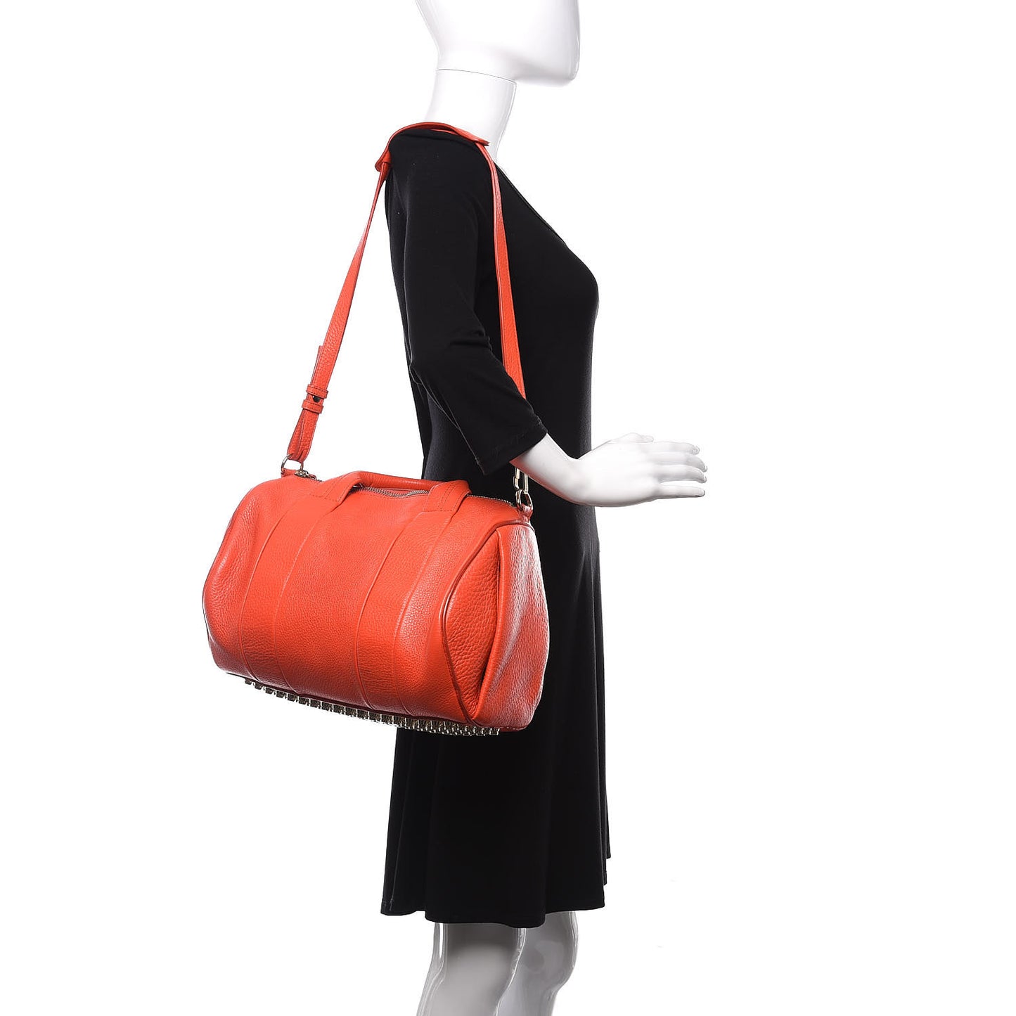 Pebbled Lambskin Rocco Tangerine Pale Gold Hardware