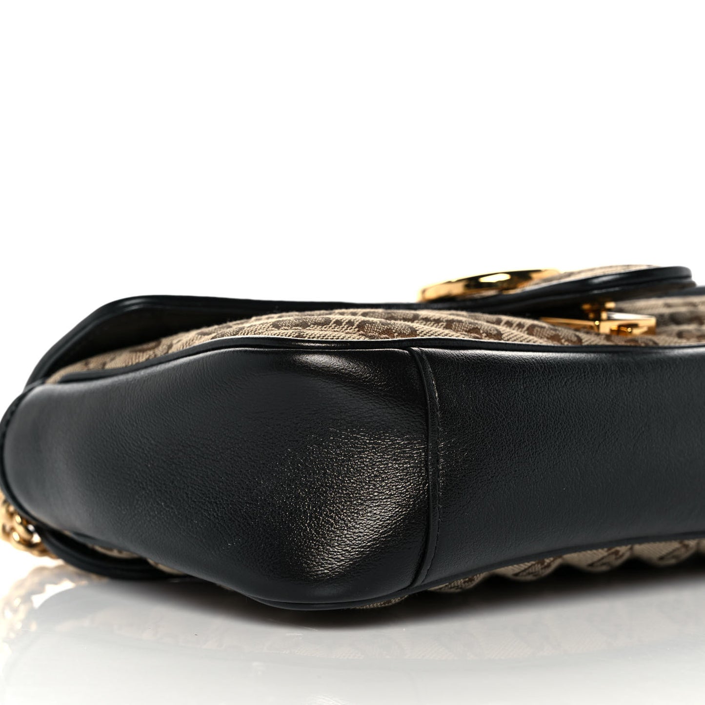 Monogram Matelasse Diagonal Small GG Marmont Shoulder Bag Beige Black