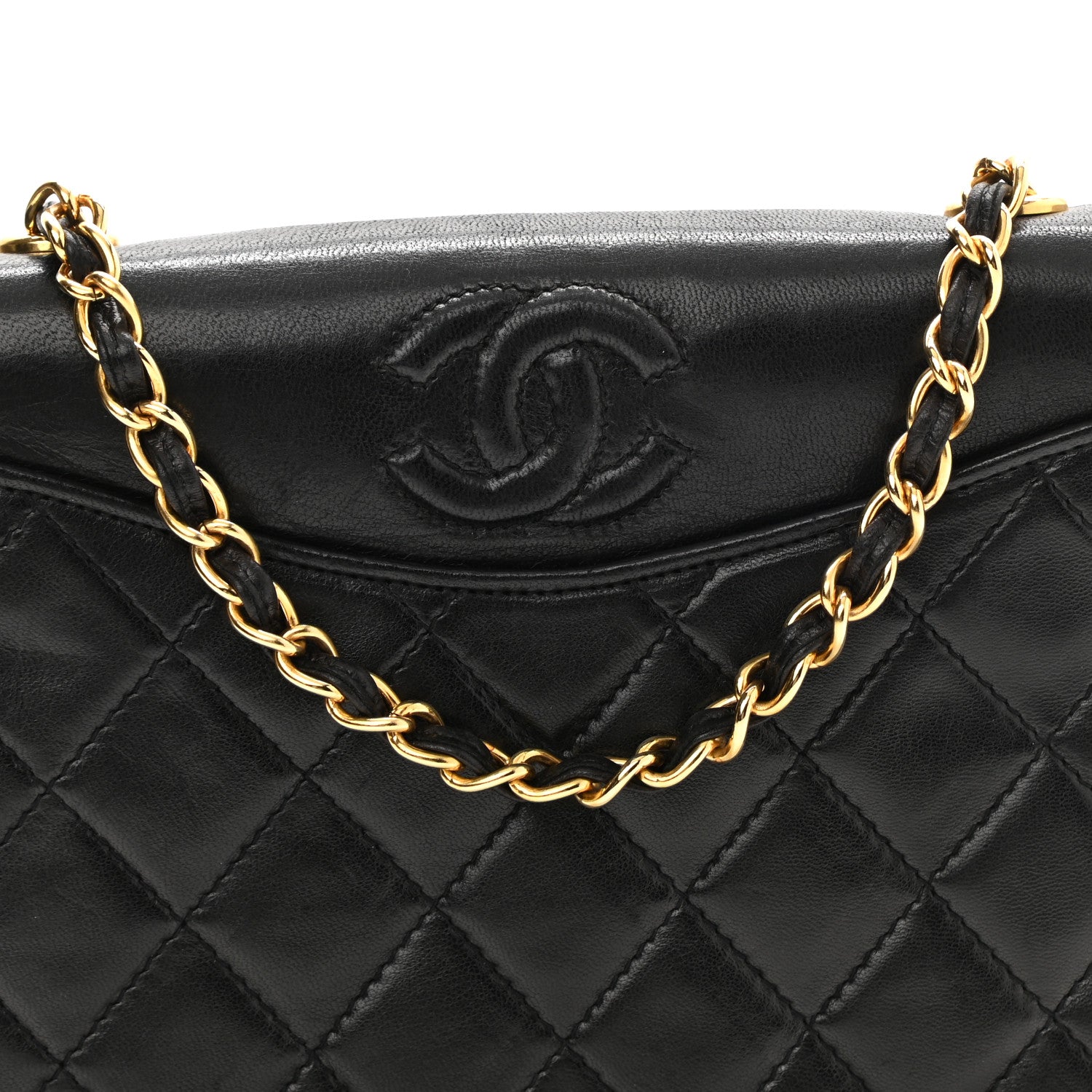 Chanel Lambskin Quilted CC Small Single Flap Black 9 of 11