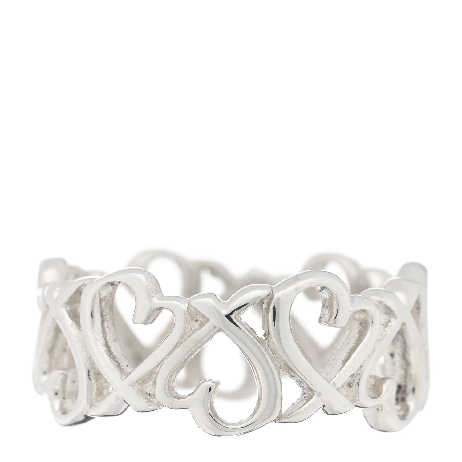 Tiffany Sterling Silver Paloma Picasso Loving Heart Band Ring 46 3.75 1 of 5