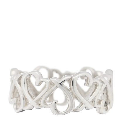 Tiffany Sterling Silver Paloma Picasso Loving Heart Band Ring 46 3.75 1 of 5
