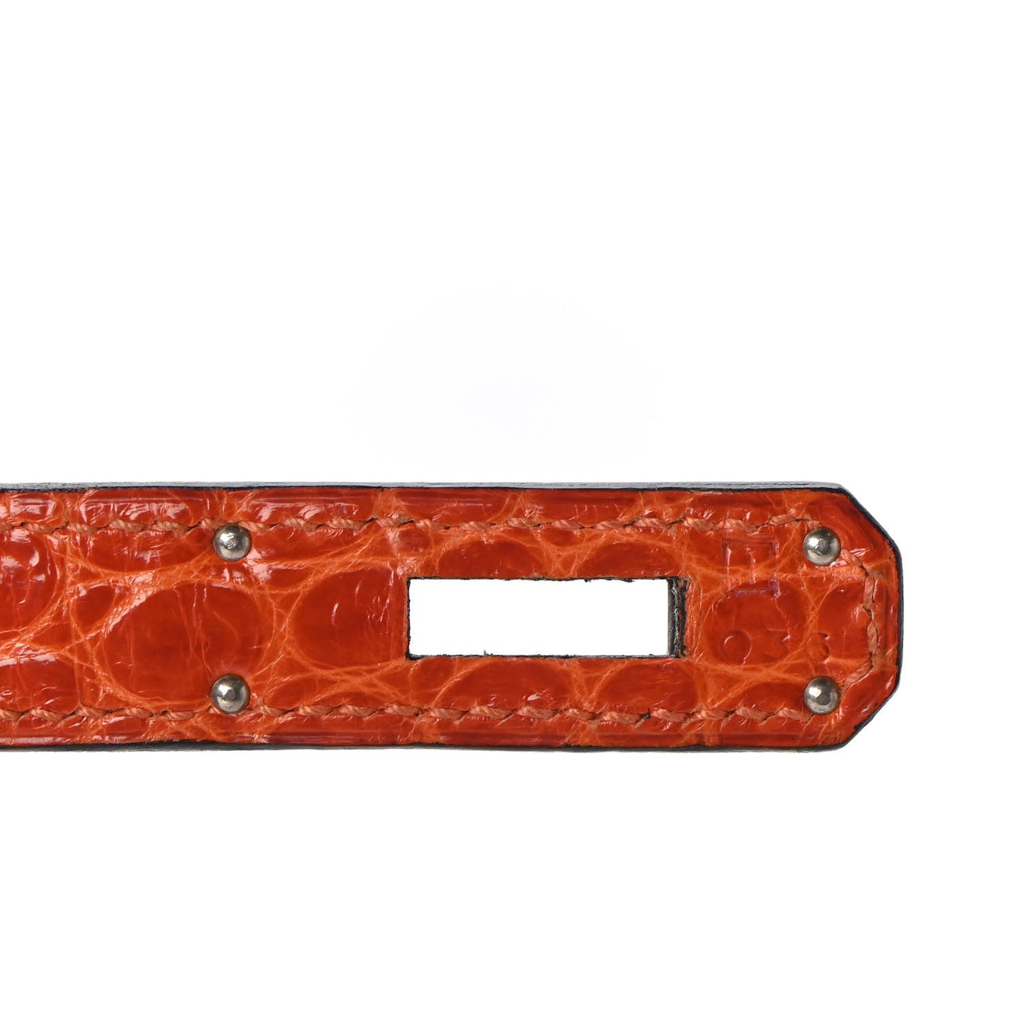 Shiny Porosus Crocodile Birkin 35 Black Orange