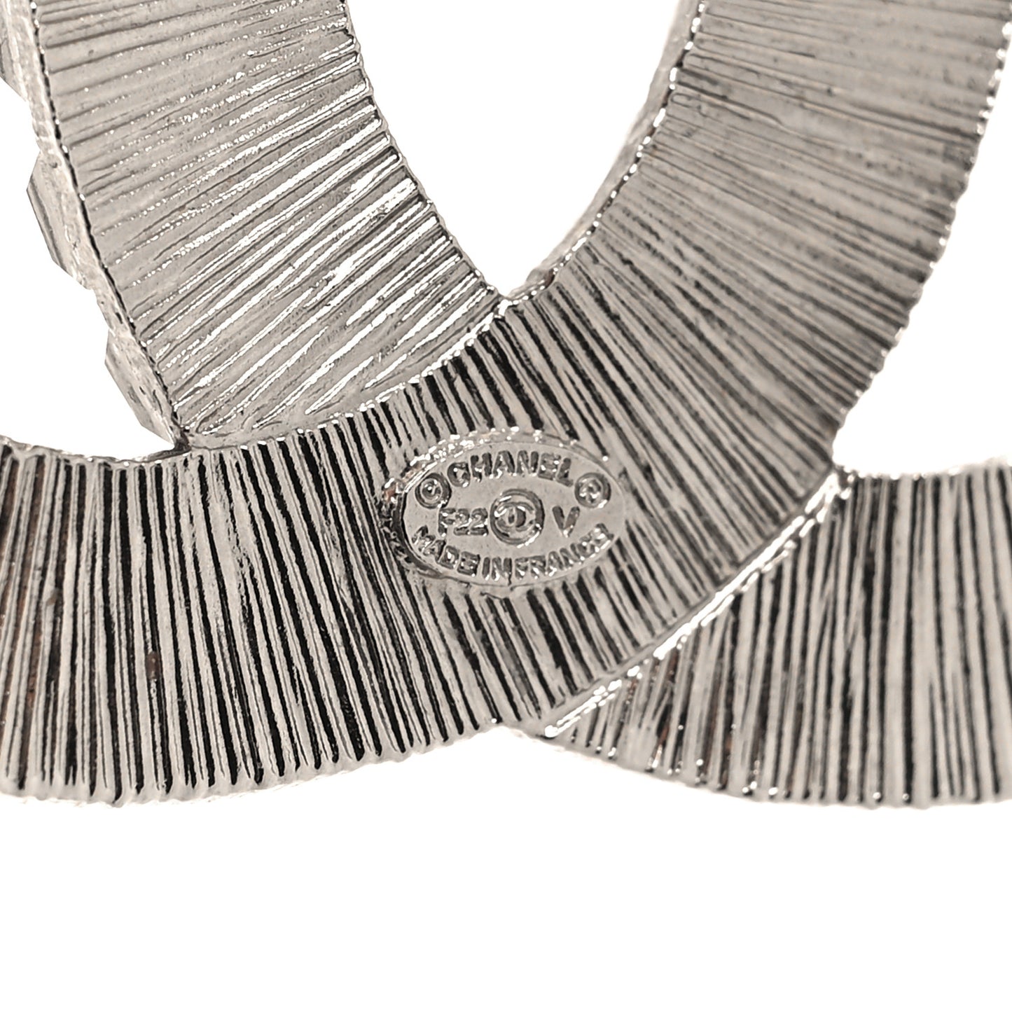 Baguette Crystal CC Brooch Silver