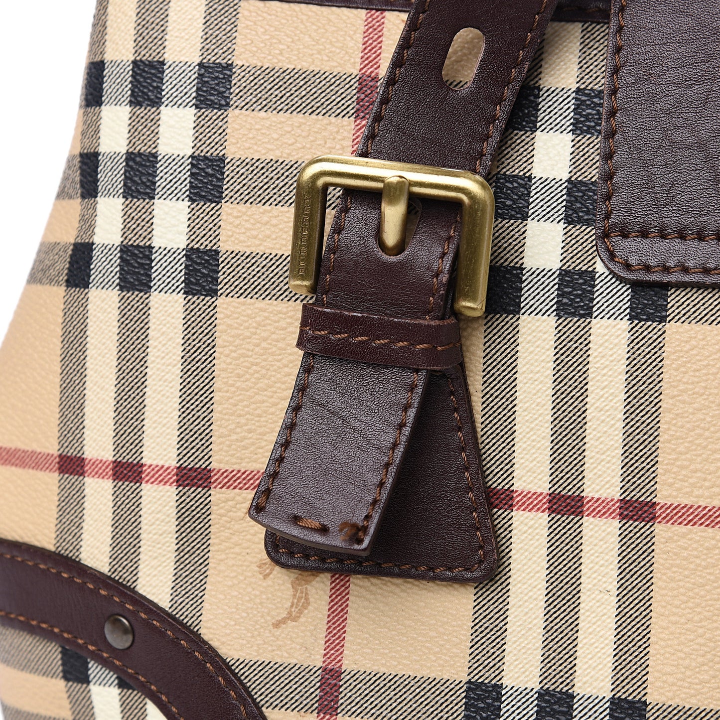 Haymarket Check Buckle Satchel Chocolate