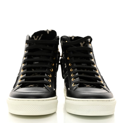 Louis Vuitton Velvet Monogram Stellar Sneakers 38.5 Black White 2 of 9
