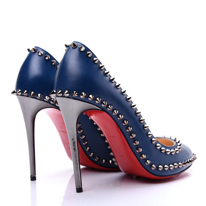 Christian Louboutin Kid Specchio Dorispiky 100 Pumps 37 Dark Gun 3 of 13