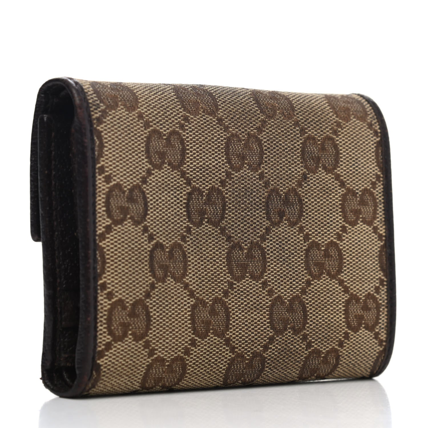 Gucci Monogram Mini Flap French Wallet Dark Brown 2 of 4