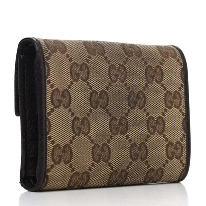 Gucci Monogram Mini Flap French Wallet Dark Brown 2 of 4