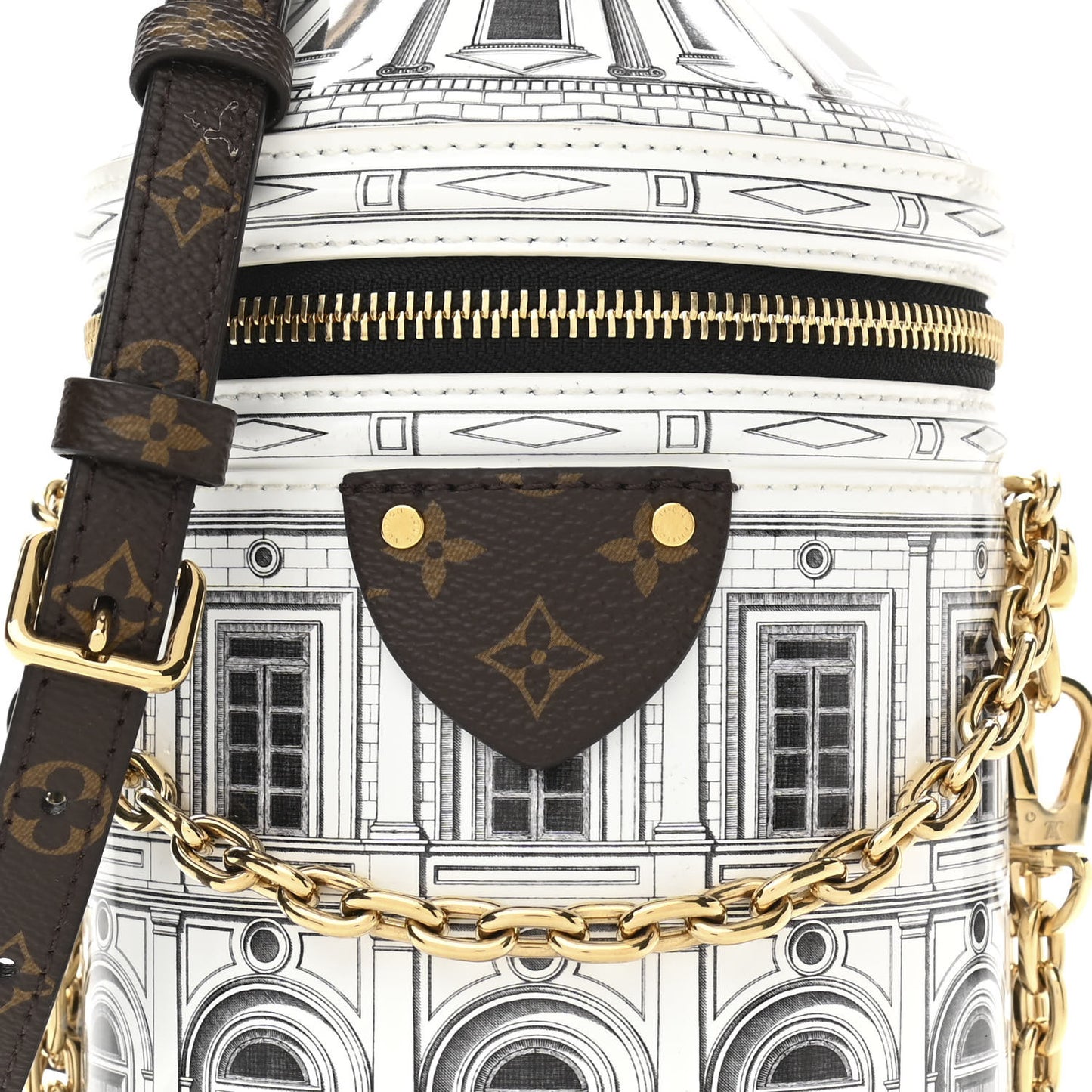 X FORNASETTI Calfskin Architettura Cannes Black White