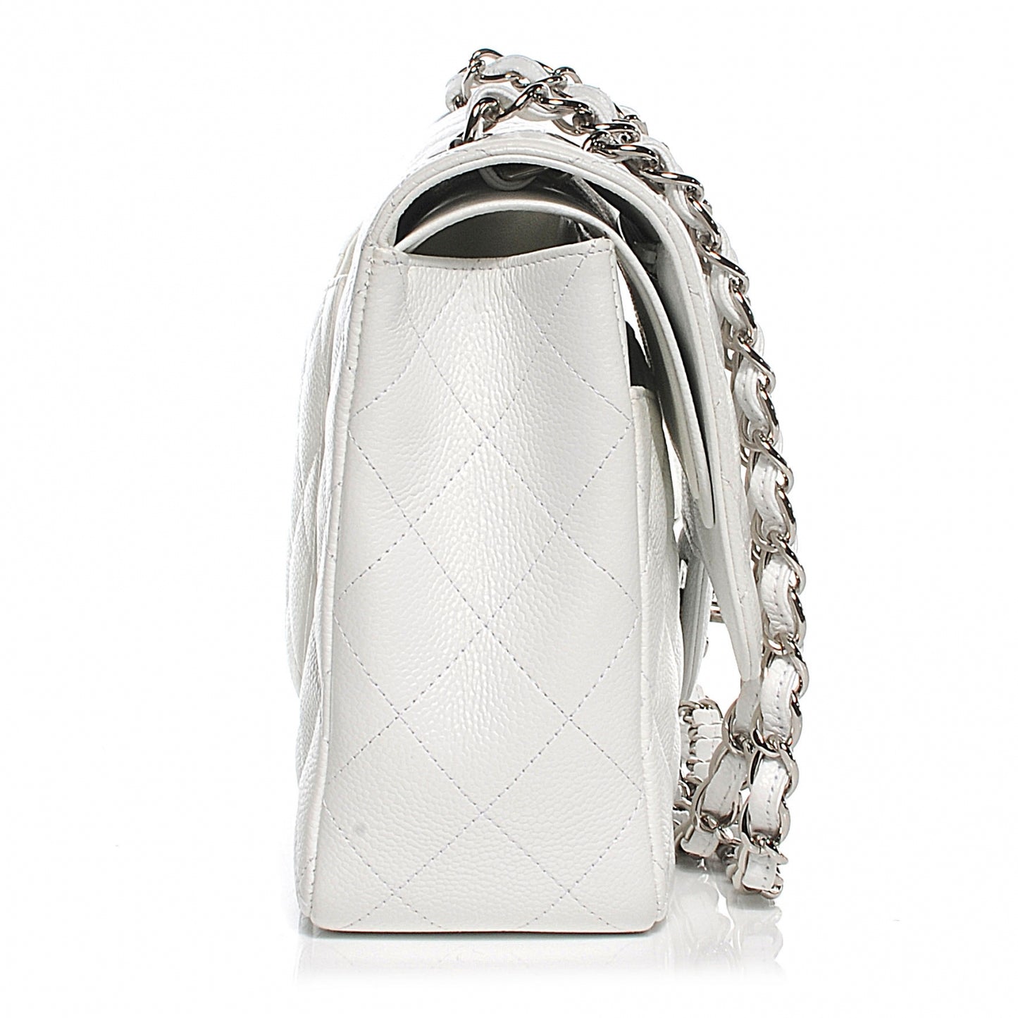 Caviar Jumbo Double Flap White