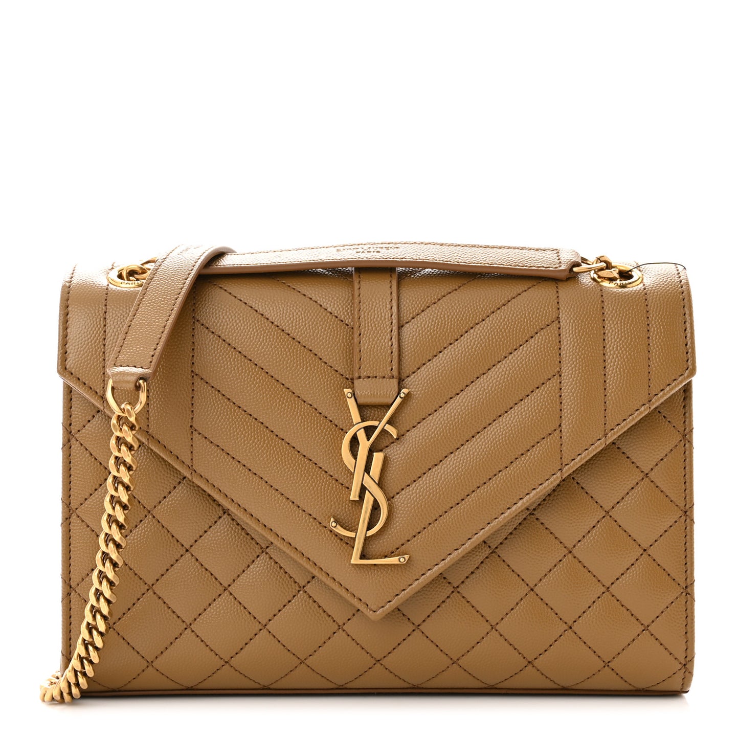 Grain De Poudre Textured Mixed Matelasse Triquilt Medium Monogram Satchel Old Oil