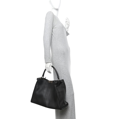 Fendi Vitello Seta Shearling FF 1974 Large Peekaboo X-Lite Brown 2 of 9