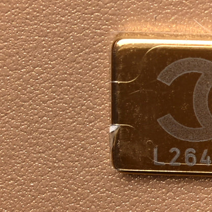 Chanel Lambskin Quilted Golden Plate Vanity Case White Gold 6 of 9