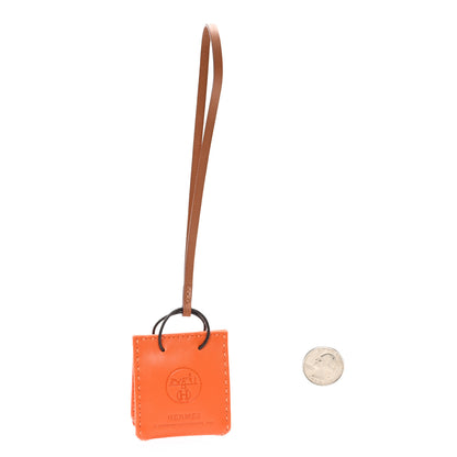 Hermes Milo Lambskin Swift Shopping Bag Charm Feu Gold 2 of 3