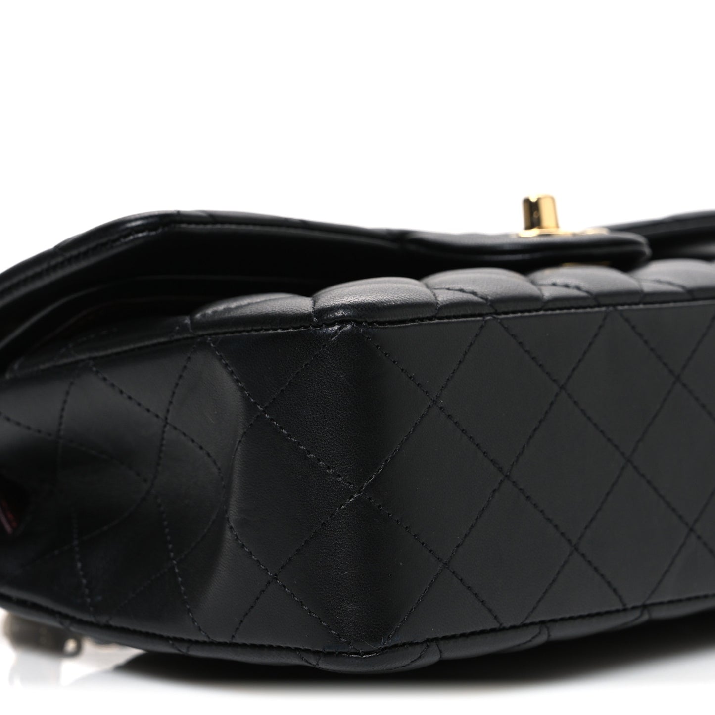Lambskin Quilted Small Double Flap Black