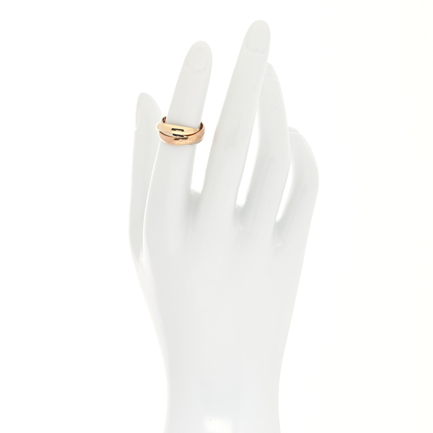 18K Pink Yellow White Gold Classic Les Must De Cartier Trinity Ring 48 4.5