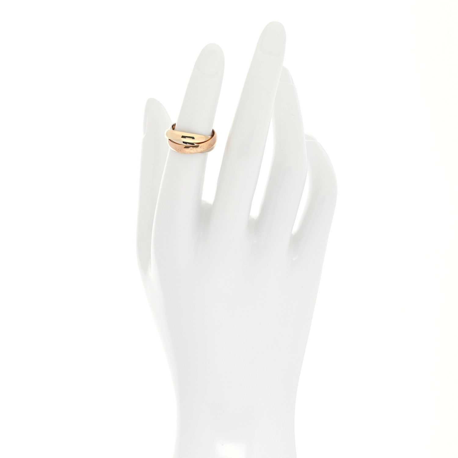 Cartier 18K Pink Yellow White Gold Classic Les Must De Cartier Trinity Ring 48 4.5 2 of 4