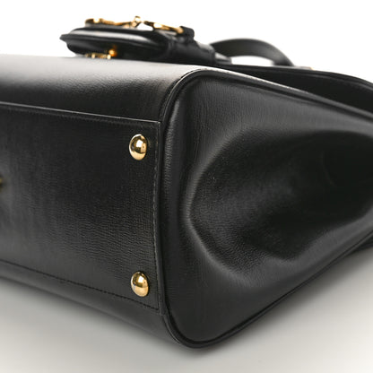 Gucci Textured Calfskin Medium Horsebit 1955 Top Handle Bag Black 8 of 8